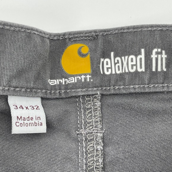 Carhartt Relaxed Fit Carpenter Pants Mens 34x32 Gray Work Utility - Picture 4 of 8